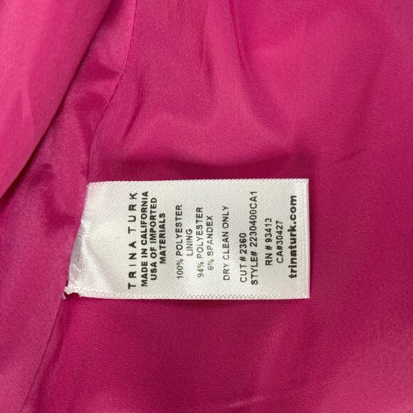 Trina Turk Snapdragon Pink Astounding Zip Up Collared Bomber Jacket Size XS NWT - Picture 11 of 11